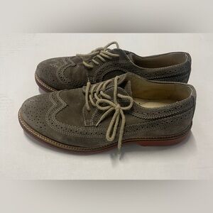 1901 Light Brown Leather Suede Oxford Dress Shoes - Mens Size 8.5